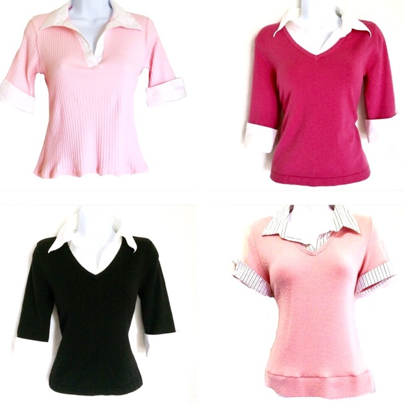 Tops - ALL 4!!! Faux Collar and Cuff Shirts!!!